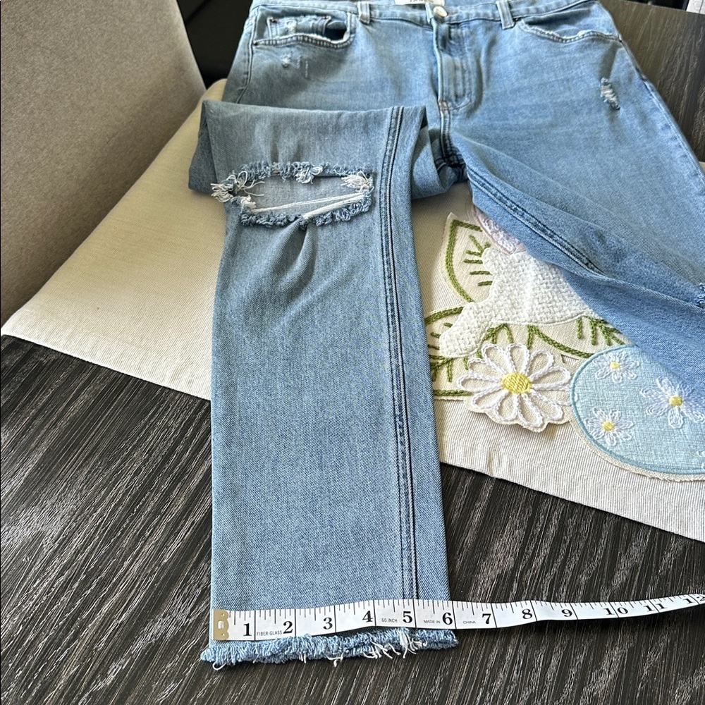 Reformation High and Skinny Miami Destroyed Blue Jeans, Size 31 - Picture 13 of 14